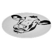 舐める牛のシルエット カッティングボード (角)