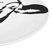 舐める牛のシルエット カッティングボード (角)