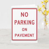 舗装の印の挨拶状のノーパーキング カード (黄色い花)