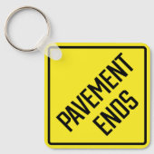 舗装の終点メタルスクエアキーチェーン キーホルダー (正面)