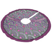 舗装パタ日本のーン – 蘭と青磁 フリース ツリースカート (アングル)