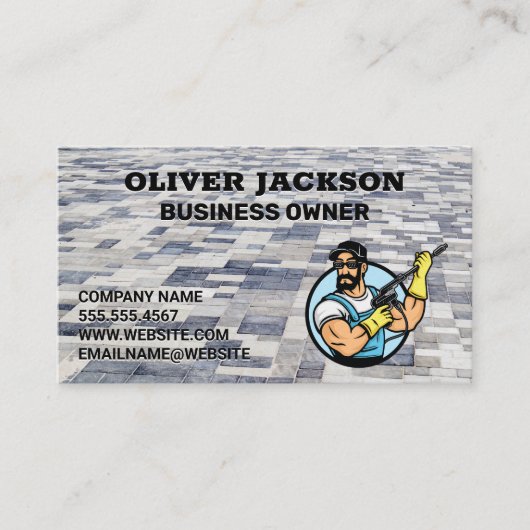 舗装レンガ |電源ウォッシャロゴ 名刺 (正面)