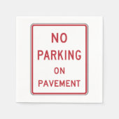 舗装上の駐車禁止警告標識 スタンダードカクテルナプキン (正面)