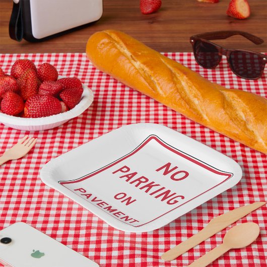 舗装上の駐車禁止警告標識 ペーパープレート