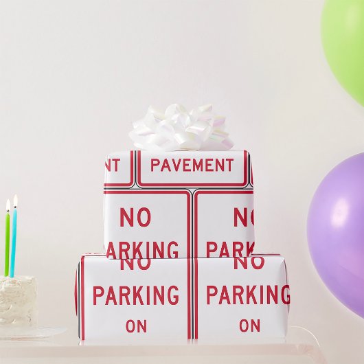 舗装上の駐車禁止警告標識 ラッピングペーパー
