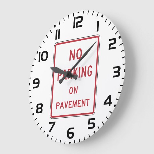 舗装上の駐車禁止警告標識 ラージ壁時計 (傾斜)