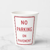 舗装上の駐車禁止警告標識 紙コップ (正面)