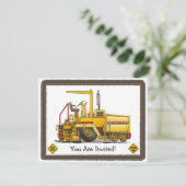 舗装機械建築キッズパーティの招待状 招待状 (スタンド正面)