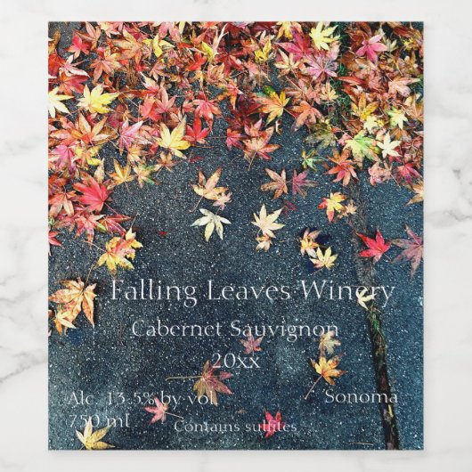 舗装紅葉 ワインラベル (シングルラベル)