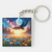 舞い上がるイーグルの夜明け地平線 キーホルダー (裏面)