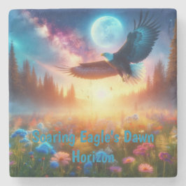 舞い上がるイーグルの夜明け地平線 ストーンコースター