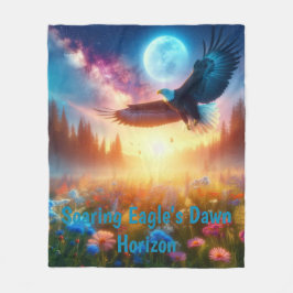 舞い上がるイーグルの夜明け地平線 フリースブランケット