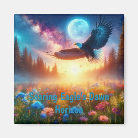 舞い上がるイーグルの夜明け地平線 マグネット (正面)