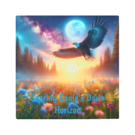 舞い上がるイーグルの夜明け地平線 メタルプリント