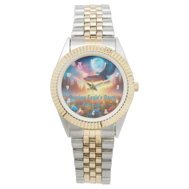 舞い上がるイーグルの夜明け地平線 腕時計 (正面)