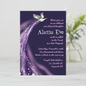 舞い上がる鳩 バー ミッツヴァ  招待状 紫 (スタンド正面)