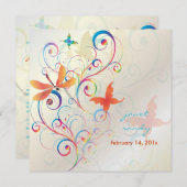 舞い散る... トンボ+蝶+渦巻き 招待状 (正面/裏面)
