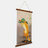 舞う狐 小原古邨 1910 吊り下げ型タペストリー (傾斜あり)