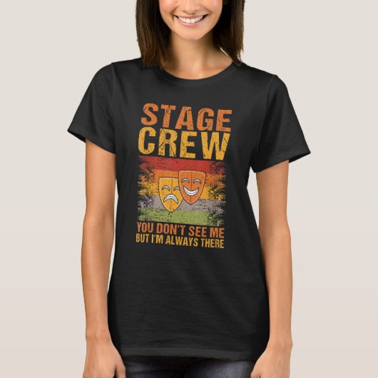 舞台クルー バックステージ 劇場 スタッフ 技術クルー ランニ Tシャツ (正面)
