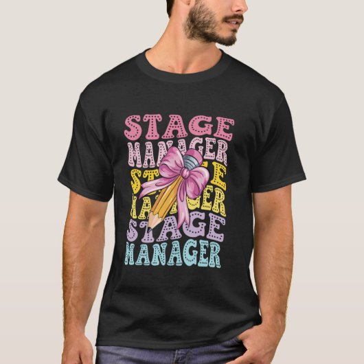 舞台マネージャー演劇制作バックステージデザイン学校 Tシャツ (正面)