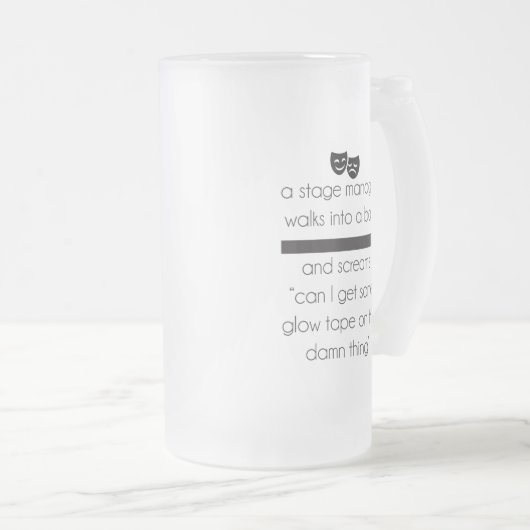 舞台主任はバー-冗談のマグに歩きます フロストグラスビールジョッキ (正面右)
