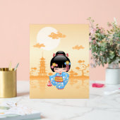 舞妓こけし人形かわいい芸者ガールイエロー アクリルサイン (ウェディング)