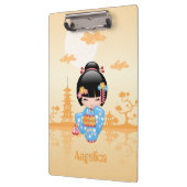 舞妓こけし人形かわいい芸者ガールイエロー クリップボード (左)