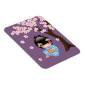 舞妓こけし人形 – 青い着物芸者ガール マグネット (右側)