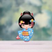 舞子こけし人形 – かわいい日本の芸者ガール アクリルサイン (ニュートラル)