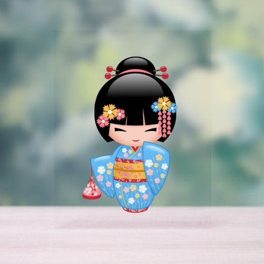 舞子こけし人形 – かわいい日本の芸者ガール アクリルサイン (ニュートラル)