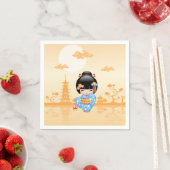 舞子こけし人形 – かわいい日本の芸者ガール スタンダードカクテルナプキン (インサイチュ)