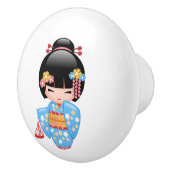 舞子こけし人形 – かわいい日本の芸者ガール セラミックノブ (右)