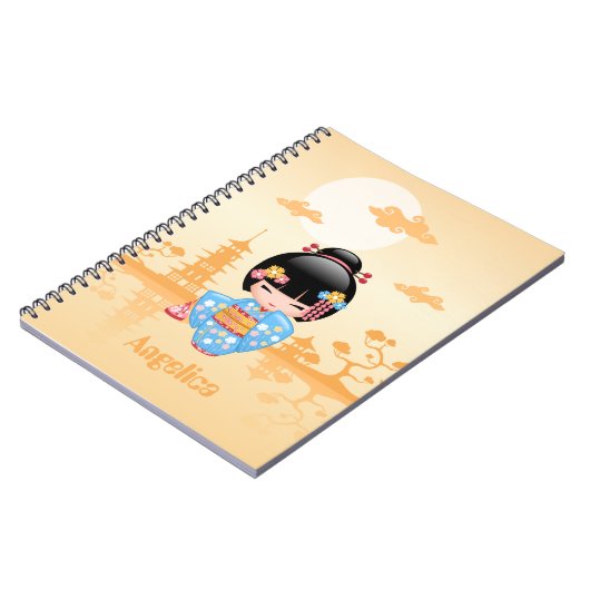 舞子こけし人形 – かわいい日本の芸者ガール ノートブック (左側)