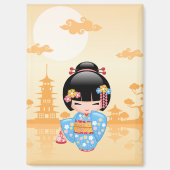 舞子こけし人形 – かわいい日本の芸者ガール マグネット (正面)