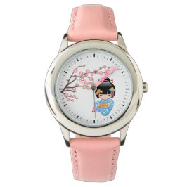 舞子こけし人形 – かわいい日本の芸者ガール 腕時計