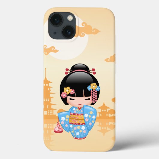 舞子こけし人形 – かわいい日本の芸者ガール Case-Mate iPhoneケース (裏面)