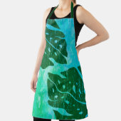 舞海ハワイアンモンステラリーフタイ染料グリーン エプロン (インサイチュ)