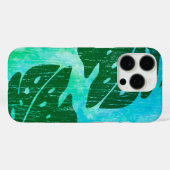 舞海ハワイアンモンステラ葉タイ – 染料ブレンドグリーン Case-Mate iPhoneケース (裏面 (横))