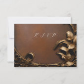 舞踏会の金ゴールドとブラウンの出欠 出欠カード (裏面)