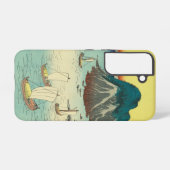 舞阪市：ヴィンテージ日本のウッドブロックプリント SAMSUNG GALAXYケース (裏面横)