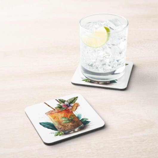 舞鯛の水彩色ガラス コースター (右側)