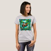 舟遊びの女性の逃避行 Tシャツ (正面フル)