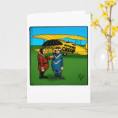 航おもしろい空履歴月のグリーティングカード カード (黄色い花)