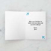 航カラフル空飛んでいる誕生日 カード (内部)