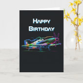 航カラフル空飛んでいる誕生日 カード (黄色い花)