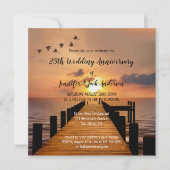 航泊海岸サンセット結婚記念日 招待状 (正面)