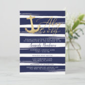 航海おめでとう 男の子の海事ベイビーシャワー招待状 招待状 (スタンド正面)