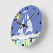 航海することを行こう ラウンド壁時計 (傾斜)