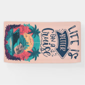 航海では熱帯生活が良い |クルーズドア 横断幕 (横)