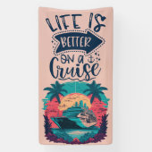 航海では熱帯生活が良い |クルーズドア 横断幕 (縦)